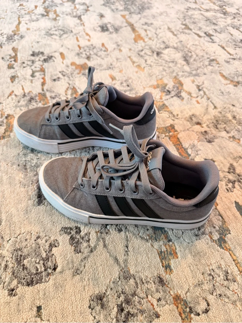 adidas Daily 4.0 Men’s or Women’s Gray Sneakers with Black Stripes